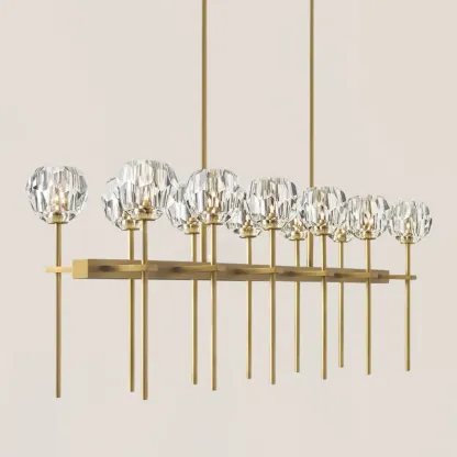 Boule De Crystal Clear Double Linear Chandelier 60"-VaseLamps