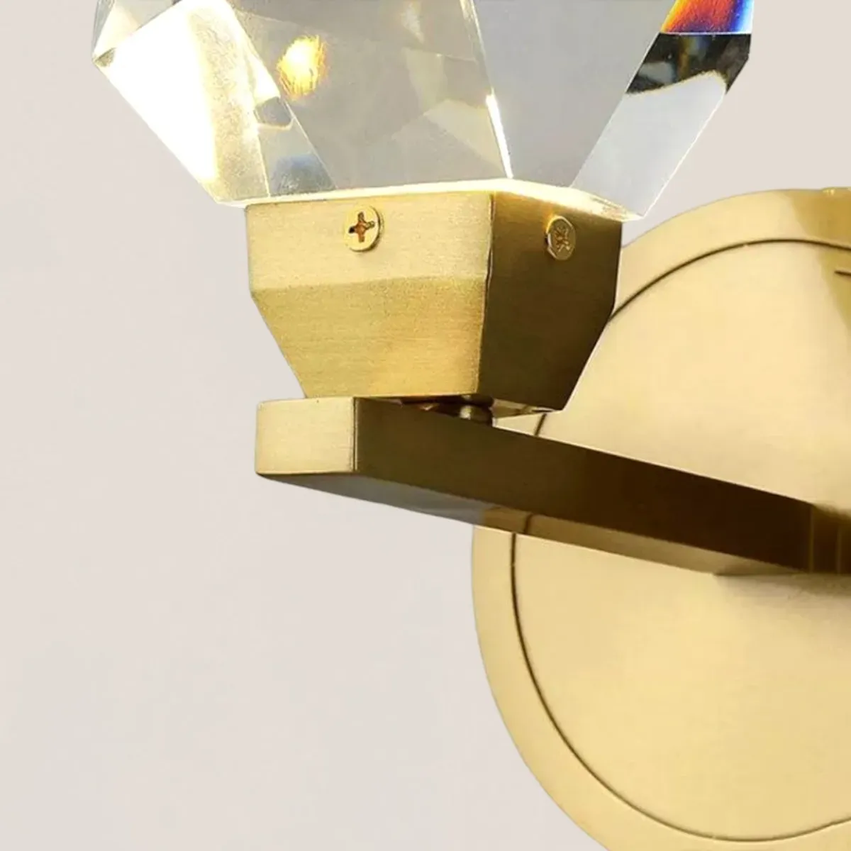 VASELAMPS - Faceted Crystal Prisms Short Wall Sconce-VaseLamps