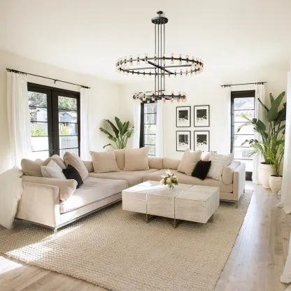 Arcachon LED Round 2-Tier Chandelier 60"-VaseLamps