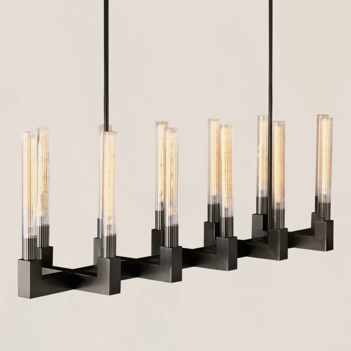 Cannele Glass Linear Chandelier-VaseLamps