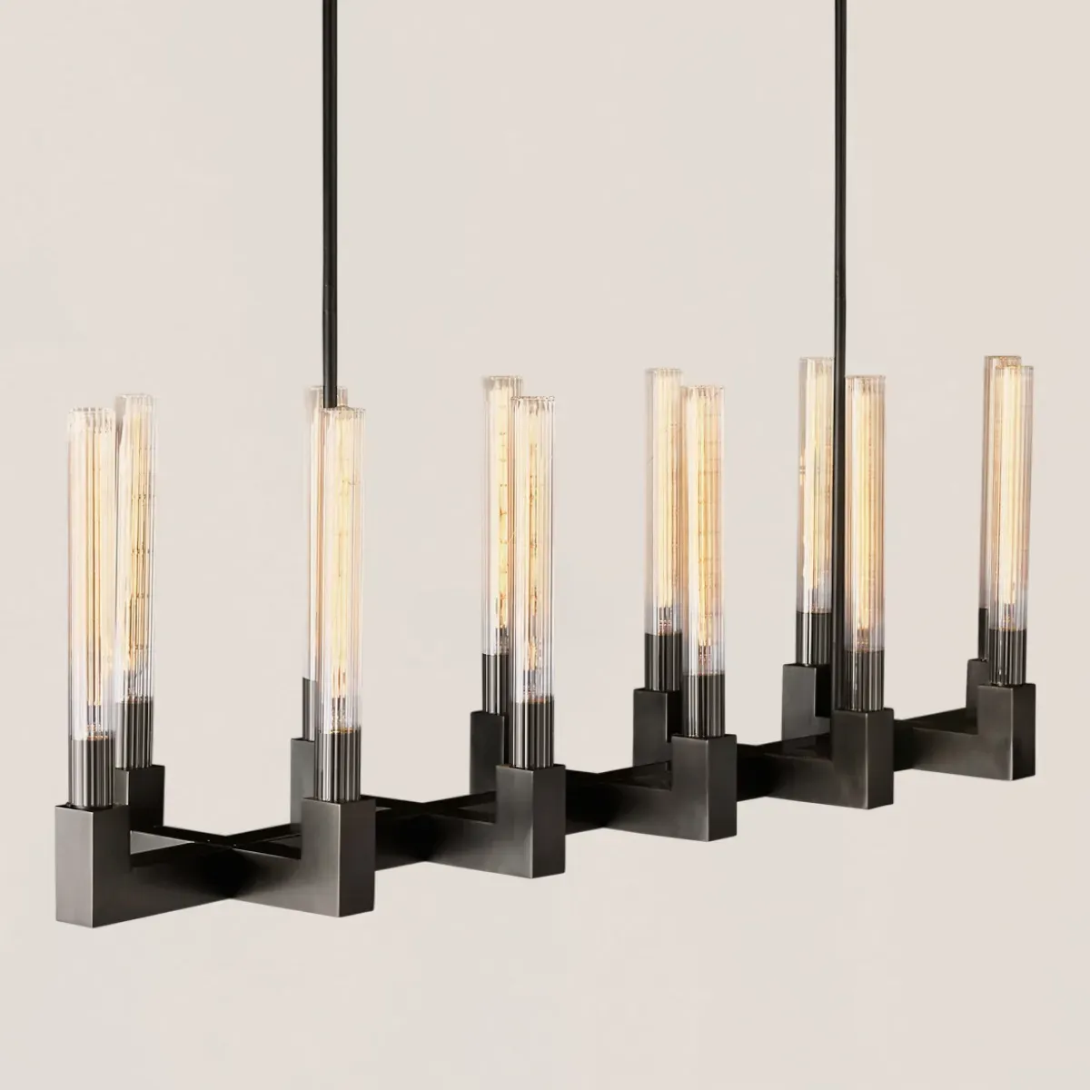 Cannele Glass Linear Chandelier-VaseLamps