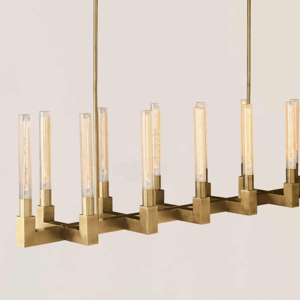 Cannele Glass Linear Chandelier-VaseLamps