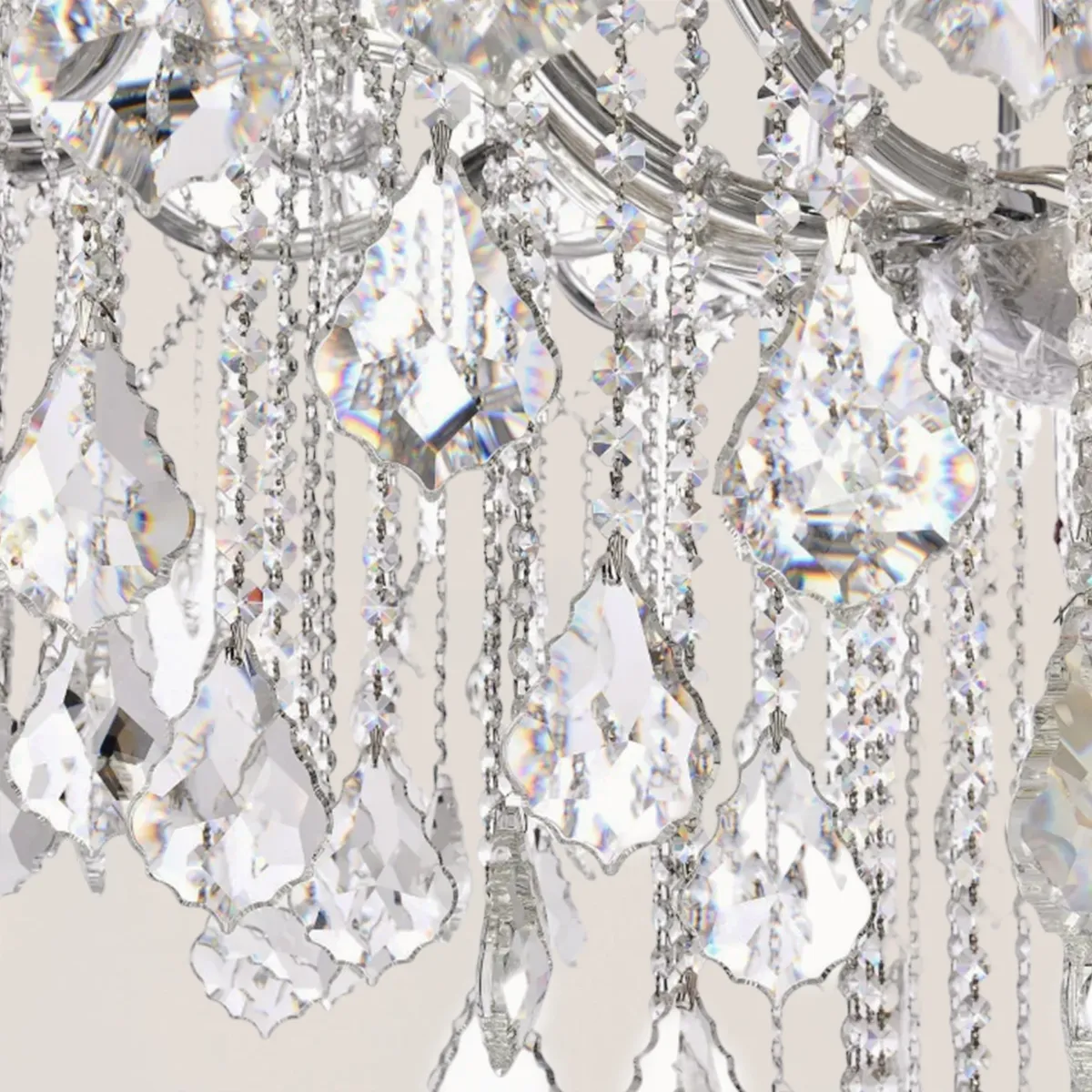 19TH C. Clear Royal Cut Crystal Round Chandelier 60"-VaseLamps