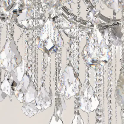 19TH C. Clear Royal Cut Crystal Round Chandelier 60"-VaseLamps