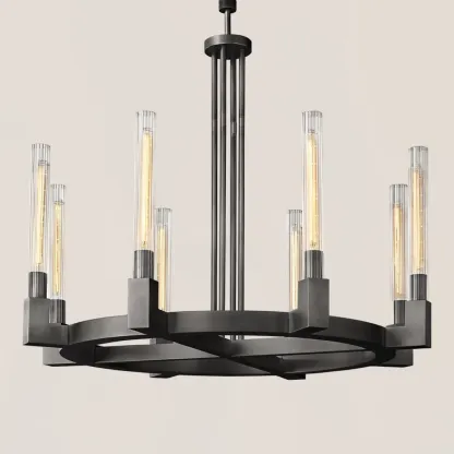 Cannele Glass Round Chandelier-VaseLamps