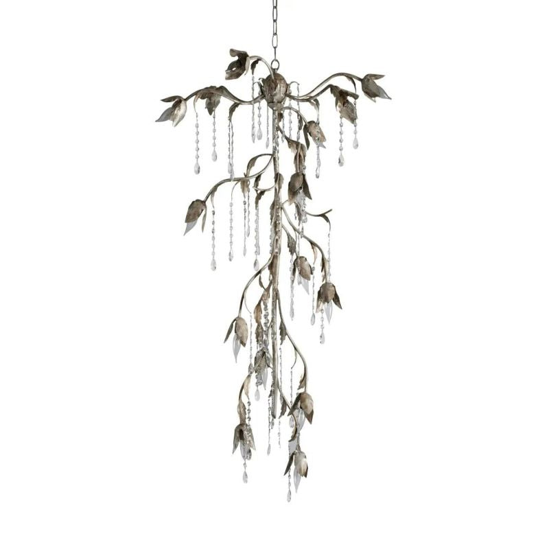 Gothic Viticci Cascade Chandelier 34"H -Silver-VaseLamps