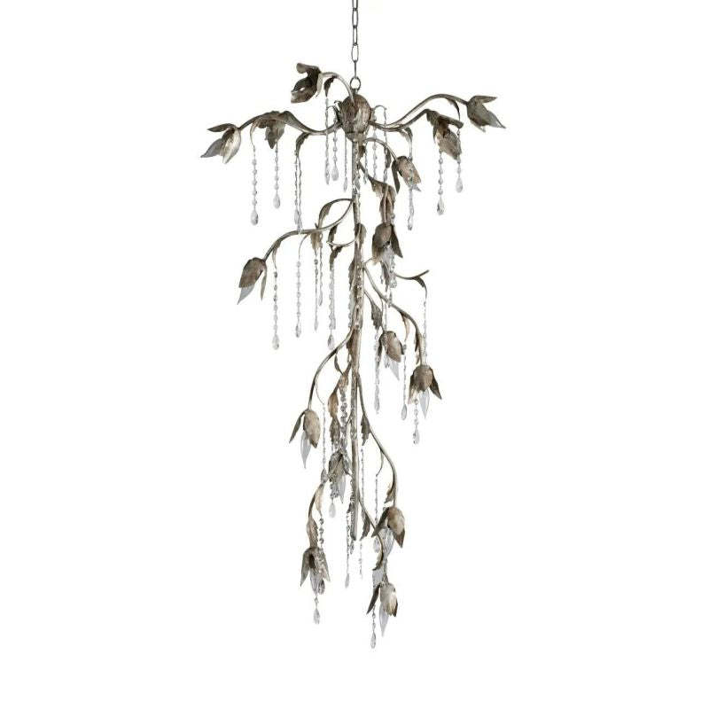 Gothic Viticci Cascade Chandelier 34"H -Silver-VaseLamps