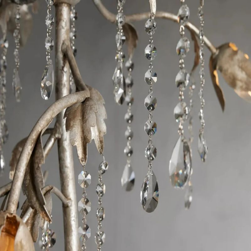 Gothic Viticci Cascade Chandelier 34"H -Silver-VaseLamps