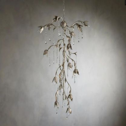 Gothic Viticci Cascade Chandelier 34"H -Silver-VaseLamps