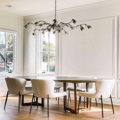 Gothic Viticci Rectangular Chandelier 52 " 61" 71"- Silver-VaseLamps