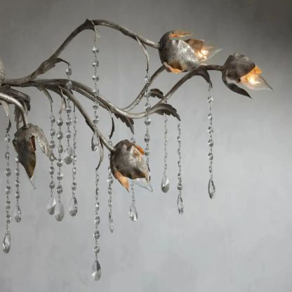 Gothic Viticci Rectangular Chandelier 52 " 61" 71"- Silver-VaseLamps