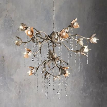 Gothic Viticci Round Chandelier 40"-Silver-VaseLamps