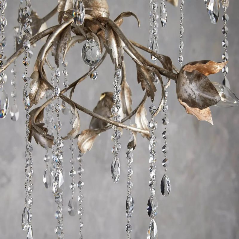 Gothic Viticci Round Chandelier 40"-Silver-VaseLamps
