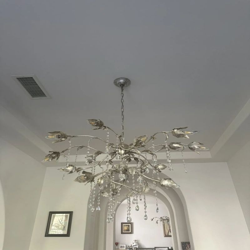 Gothic Viticci Round Chandelier 40"-Silver-VaseLamps