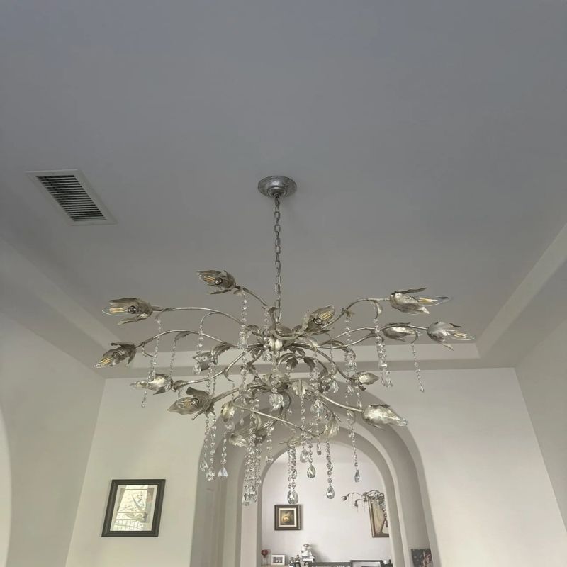 Gothic Viticci Round Chandelier 40"-Silver-VaseLamps