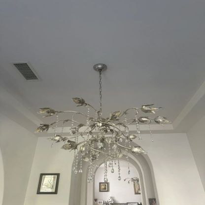 Gothic Viticci Round Chandelier 40"-Silver-VaseLamps