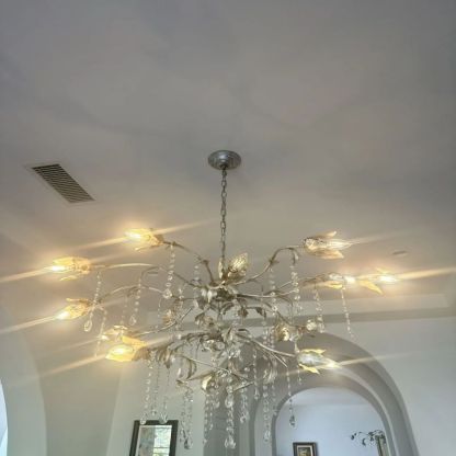 Gothic Viticci Round Chandelier 40"-Silver-VaseLamps