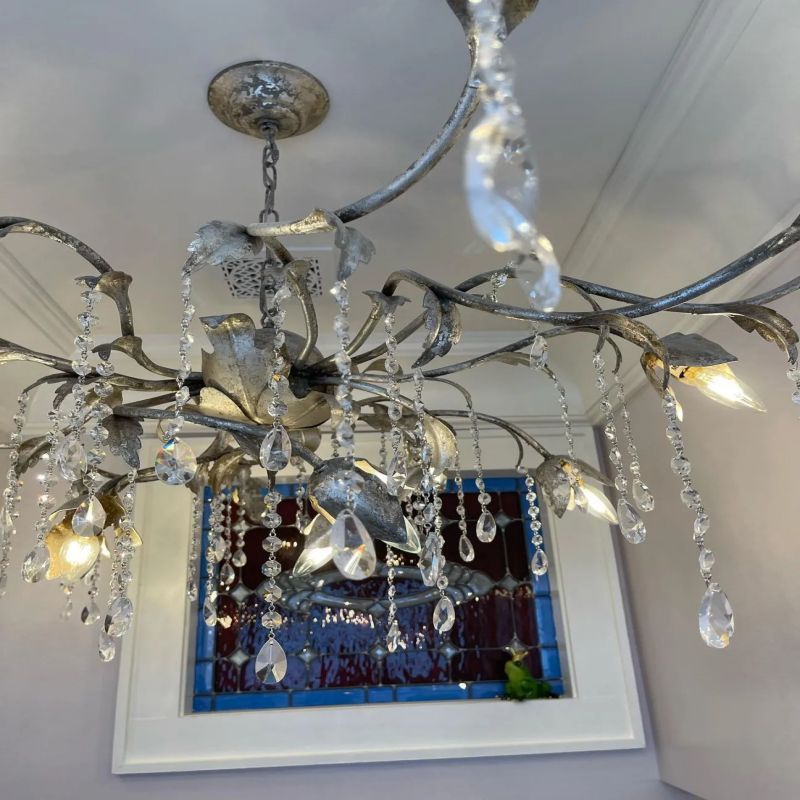 Gothic Viticci Round Chandelier 40"-Silver-VaseLamps