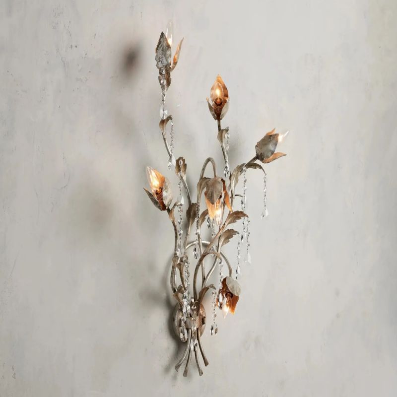 Gothic Viticcio Wall Sconce 3-Light 6-Light - Silver-VaseLamps