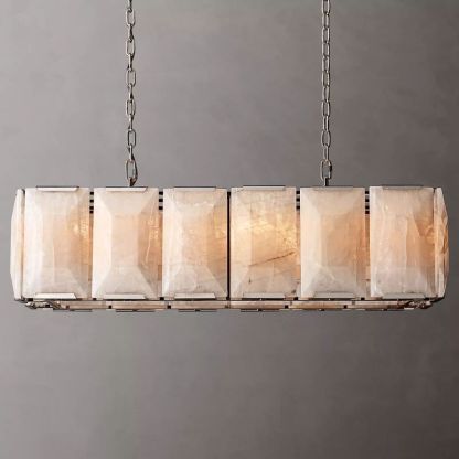 Harlow Calcite Rectangular Chandelier 42"-VaseLamps