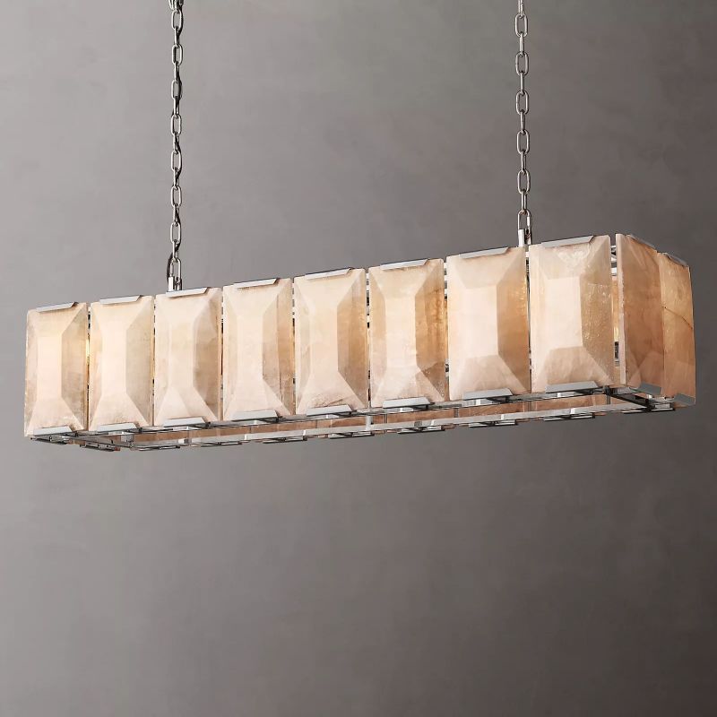 Harlow Calcite Rectangular Chandelier 54"-VaseLamps