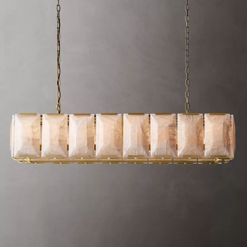 Harlow Calcite Rectangular Chandelier 54"-VaseLamps