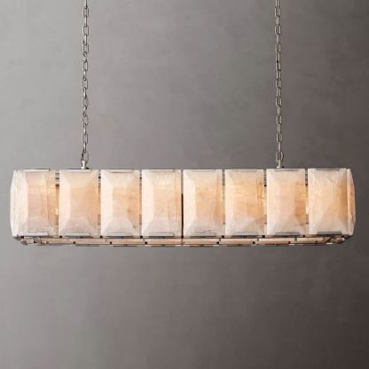 Harlow Calcite Rectangular Chandelier 54"-VaseLamps