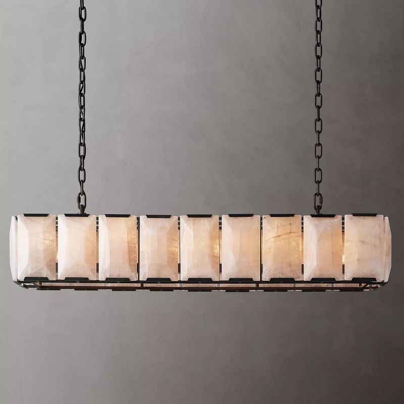 Harlow Calcite Rectangular Chandelier 62"-VaseLamps