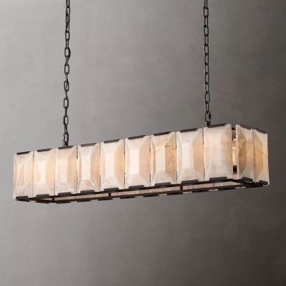 Harlow Calcite Rectangular Chandelier 62"-VaseLamps