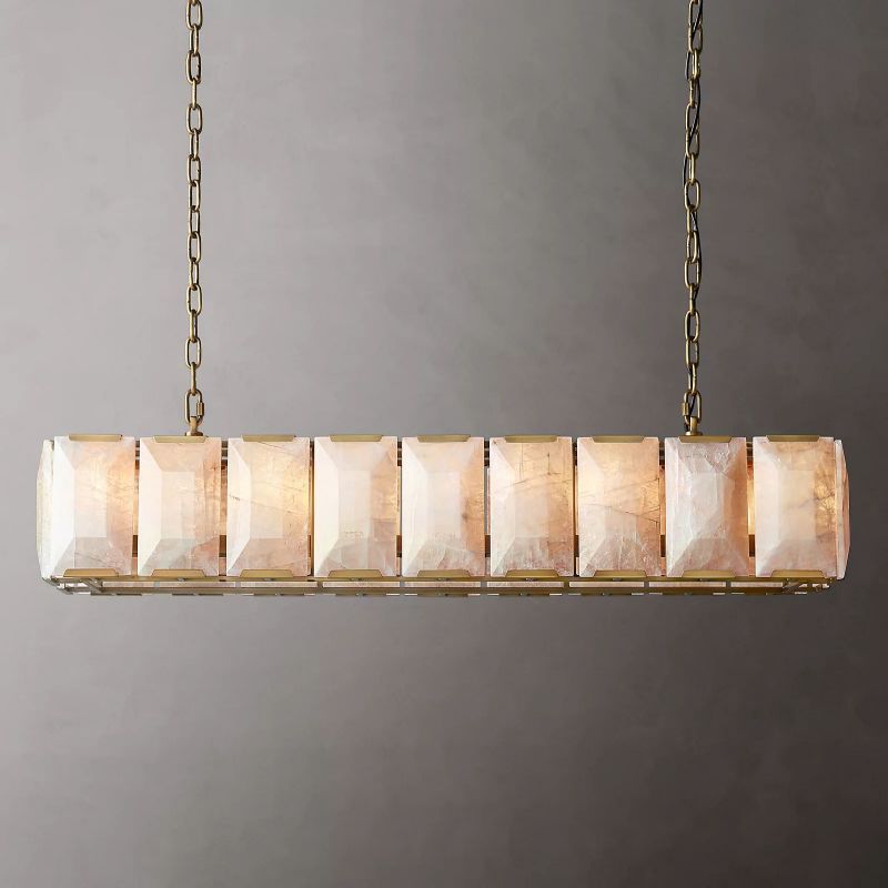 Harlow Calcite Rectangular Chandelier 62"-VaseLamps