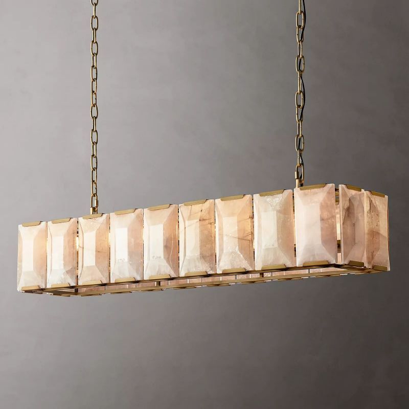 Harlow Calcite Rectangular Chandelier 62"-VaseLamps
