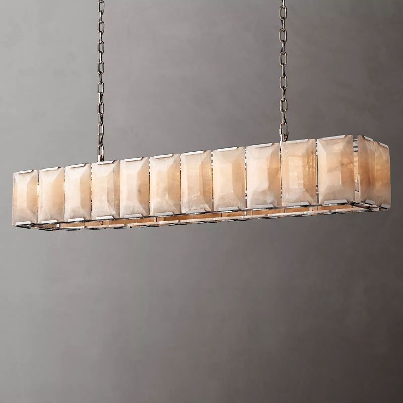 Harlow Calcite Rectangular Chandelier 74"-VaseLamps