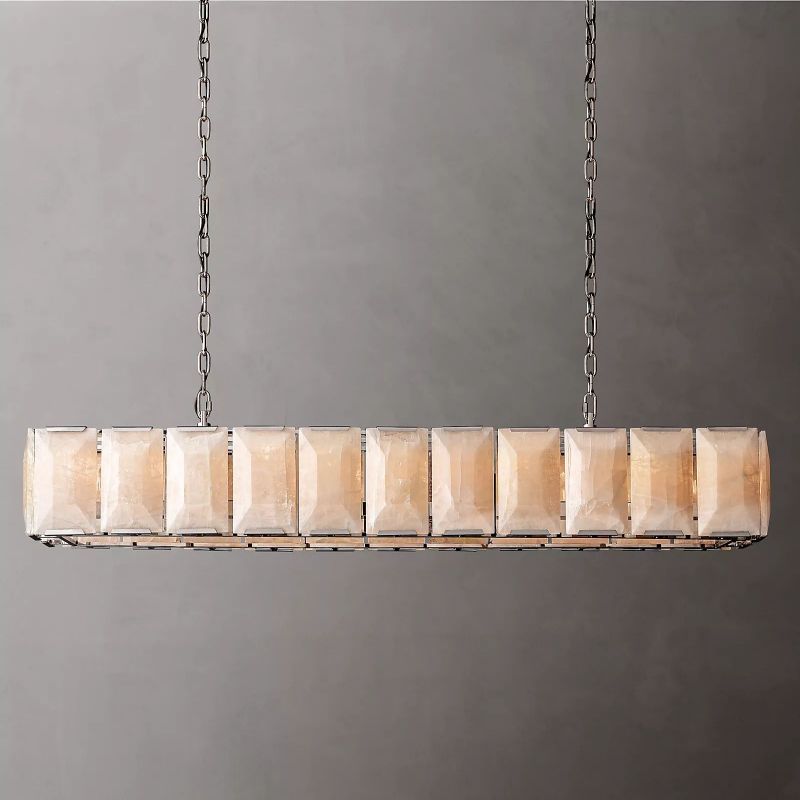 Harlow Calcite Rectangular Chandelier 74"-VaseLamps