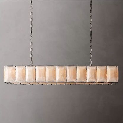Harlow Calcite Rectangular Chandelier 74"-VaseLamps