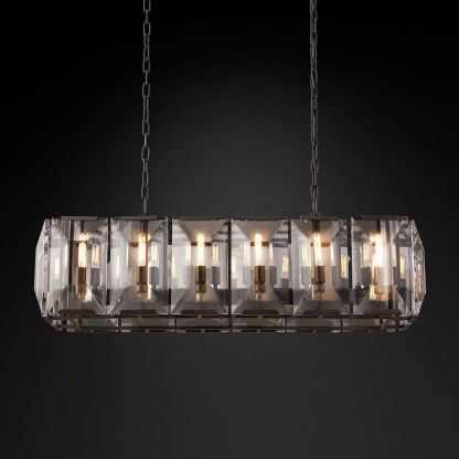 Harlow Crystal Rectangular Chandelier 42"-VaseLamps