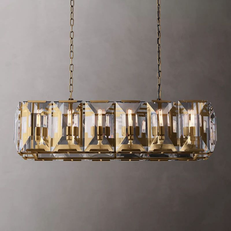 Harlow Crystal Rectangular Chandelier 42"-VaseLamps