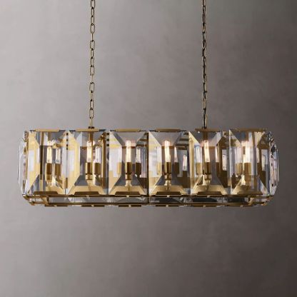 Harlow Crystal Rectangular Chandelier 42"-VaseLamps