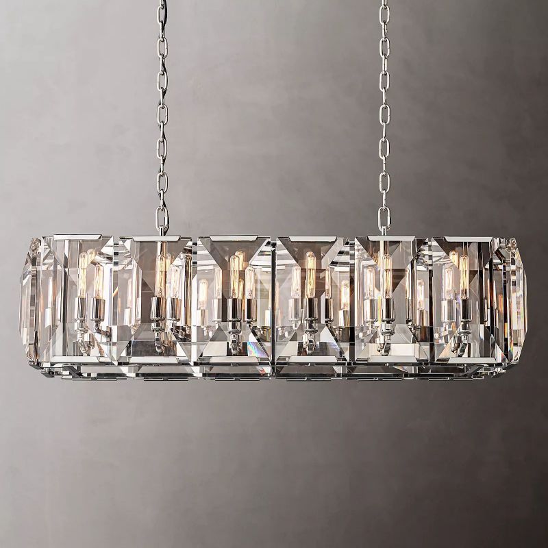 Harlow Crystal Rectangular Chandelier 42"-VaseLamps