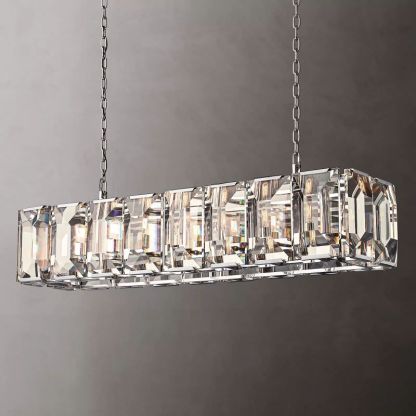 Harlow Crystal Rectangular Chandelier 54"-VaseLamps