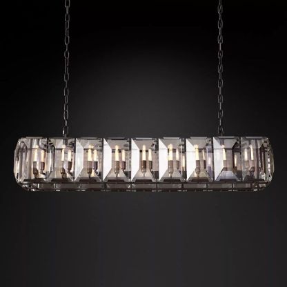 Harlow Crystal Rectangular Chandelier 62"-VaseLamps