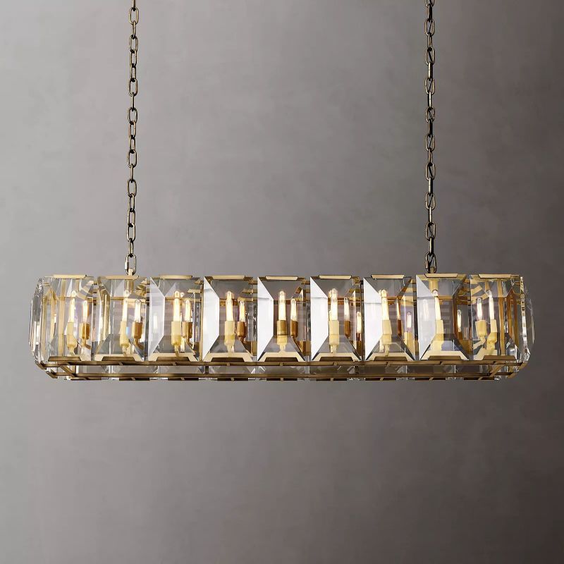 Harlow Crystal Rectangular Chandelier 62"-VaseLamps