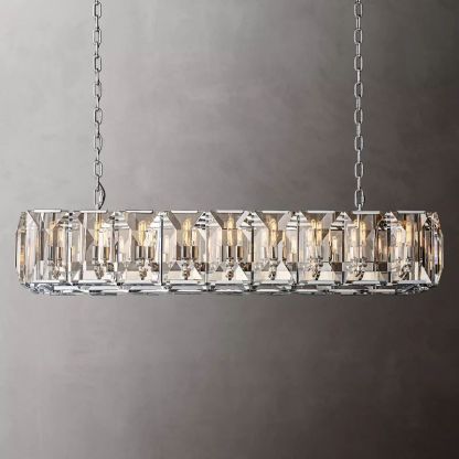 Harlow Crystal Rectangular Chandelier 62"-VaseLamps