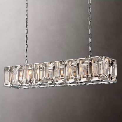 Harlow Crystal Rectangular Chandelier 62"-VaseLamps