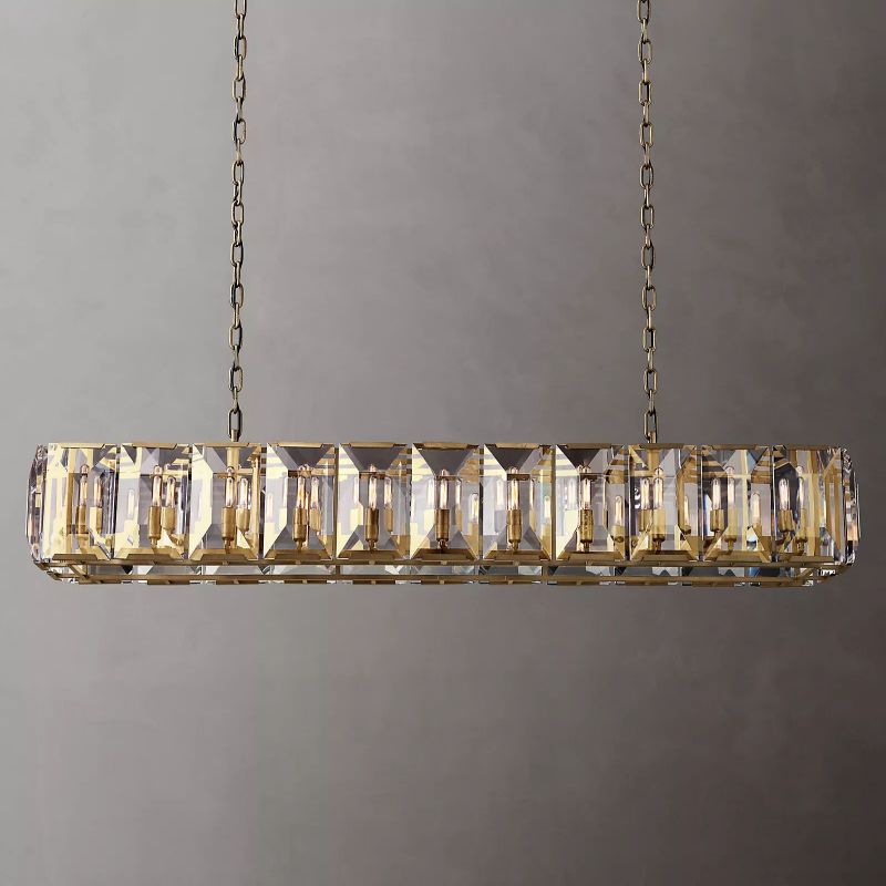 Harlow Crystal Rectangular Chandelier 74"-VaseLamps