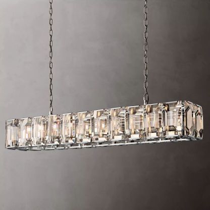 Harlow Crystal Rectangular Chandelier 74"-VaseLamps