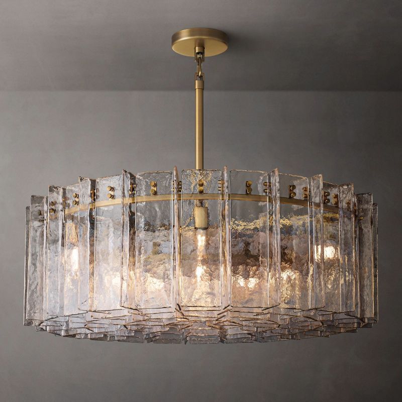 Lattice Glass Round Chandelier 37"-VaseLamps