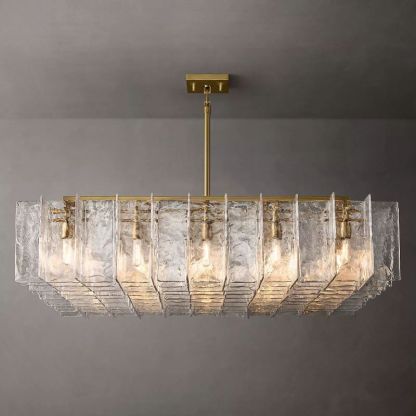 Lattice Clear Glass Square Chandelier 60"-VaseLamps