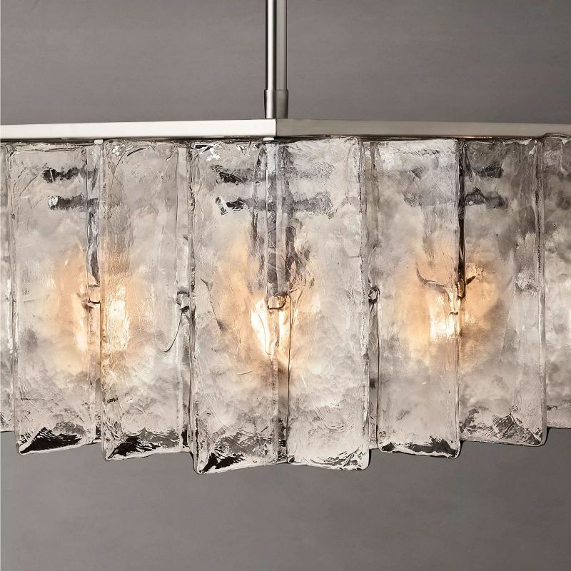 Lattice Clear Glass Square Chandelier 60"-VaseLamps