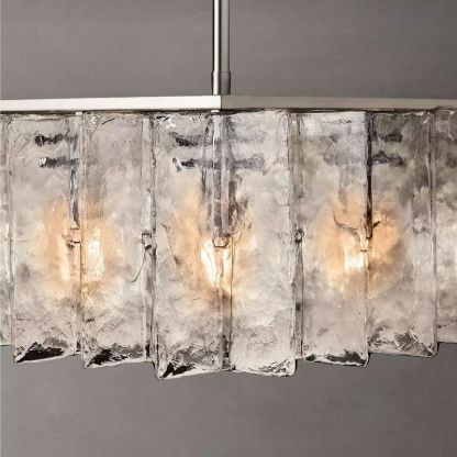 Lattice Clear Glass Square Chandelier 60"-VaseLamps