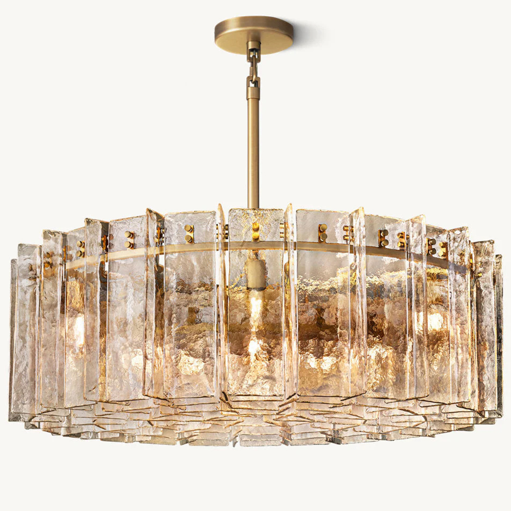 Lattice Glass Round Chandelier 48"-VaseLamps